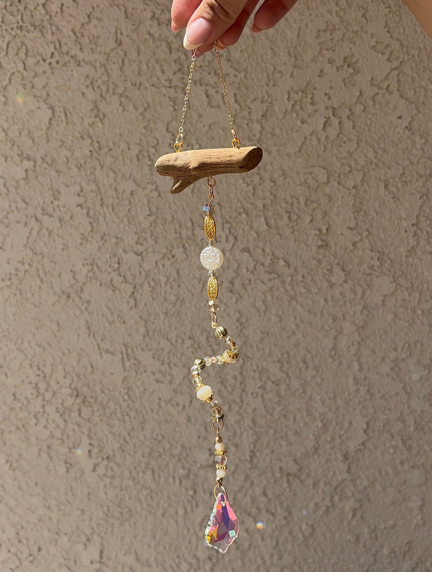 Hand-beaded Sun Catcher - Raindrop