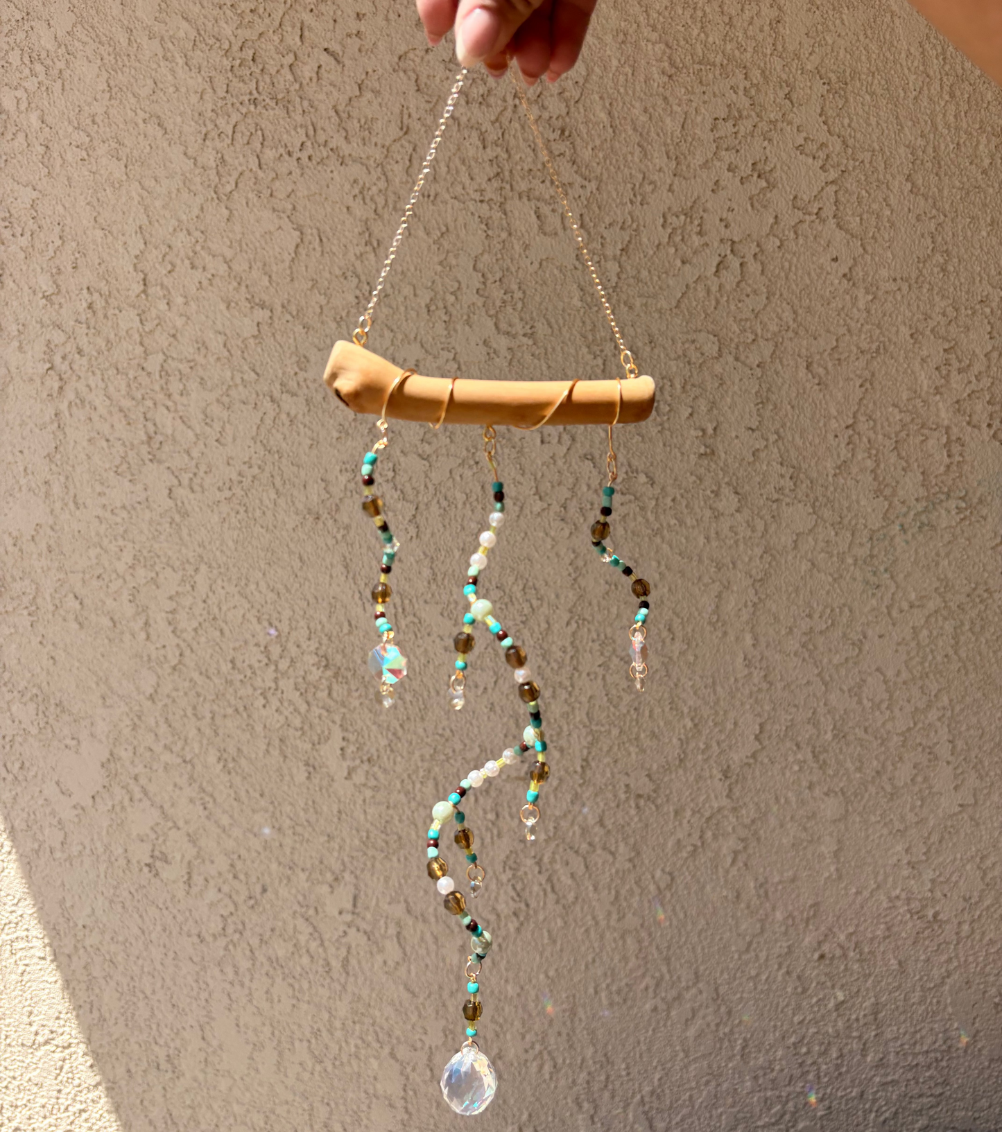 Hand-beaded Sun Catcher - Earth